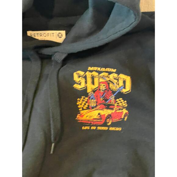 Retrofit Speed Pullover Black Hoodie Mens M - Picture 3 of 4